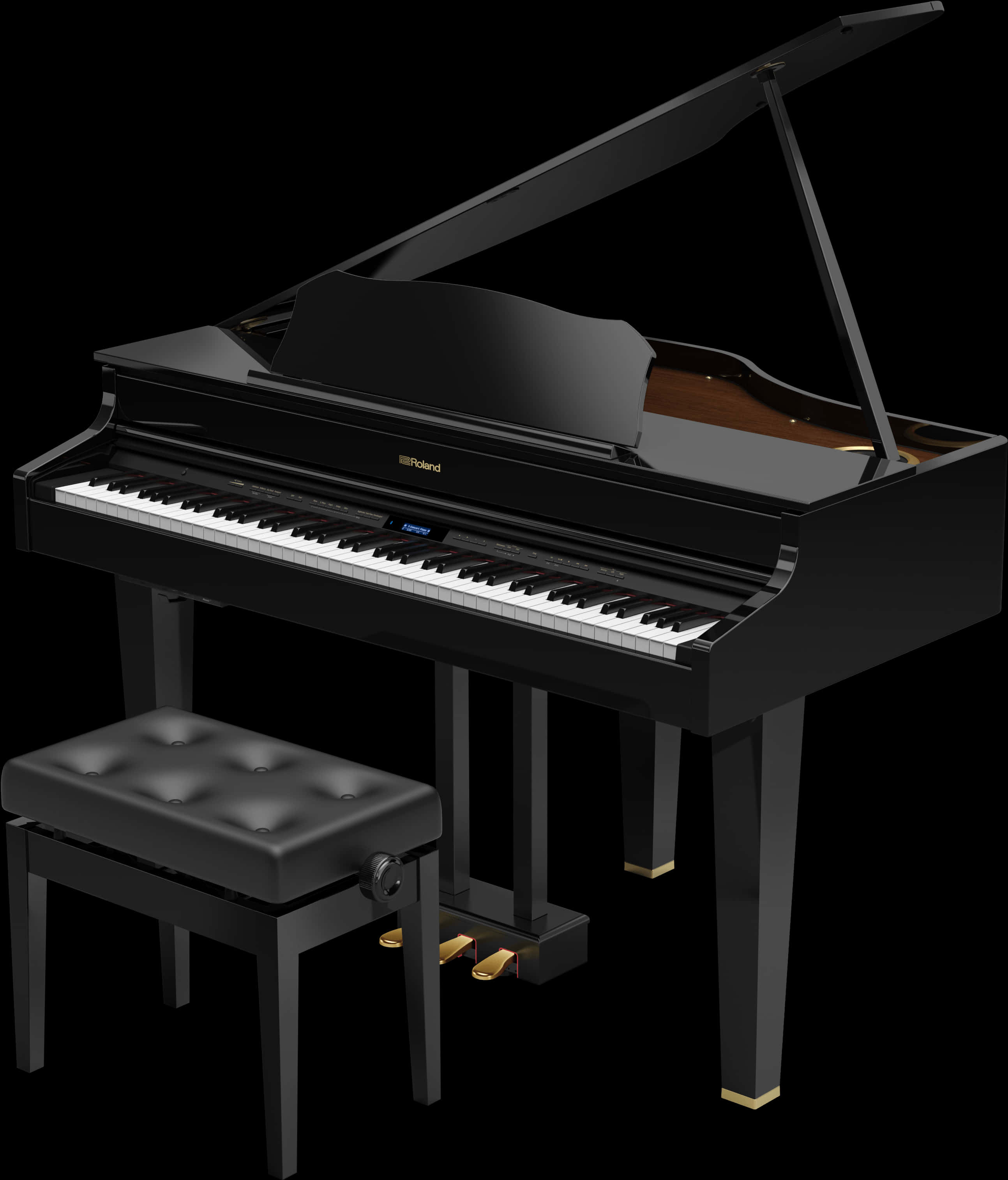 Black Grand Pianoand Bench