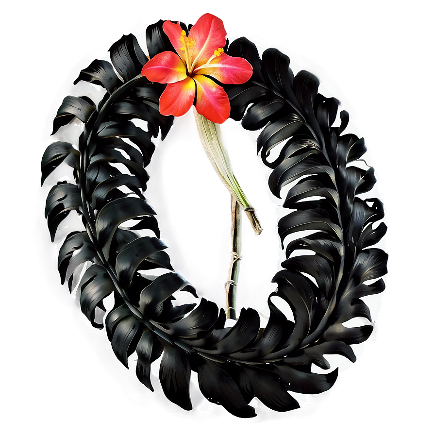 Black Hawaiian Lei Png 06262024