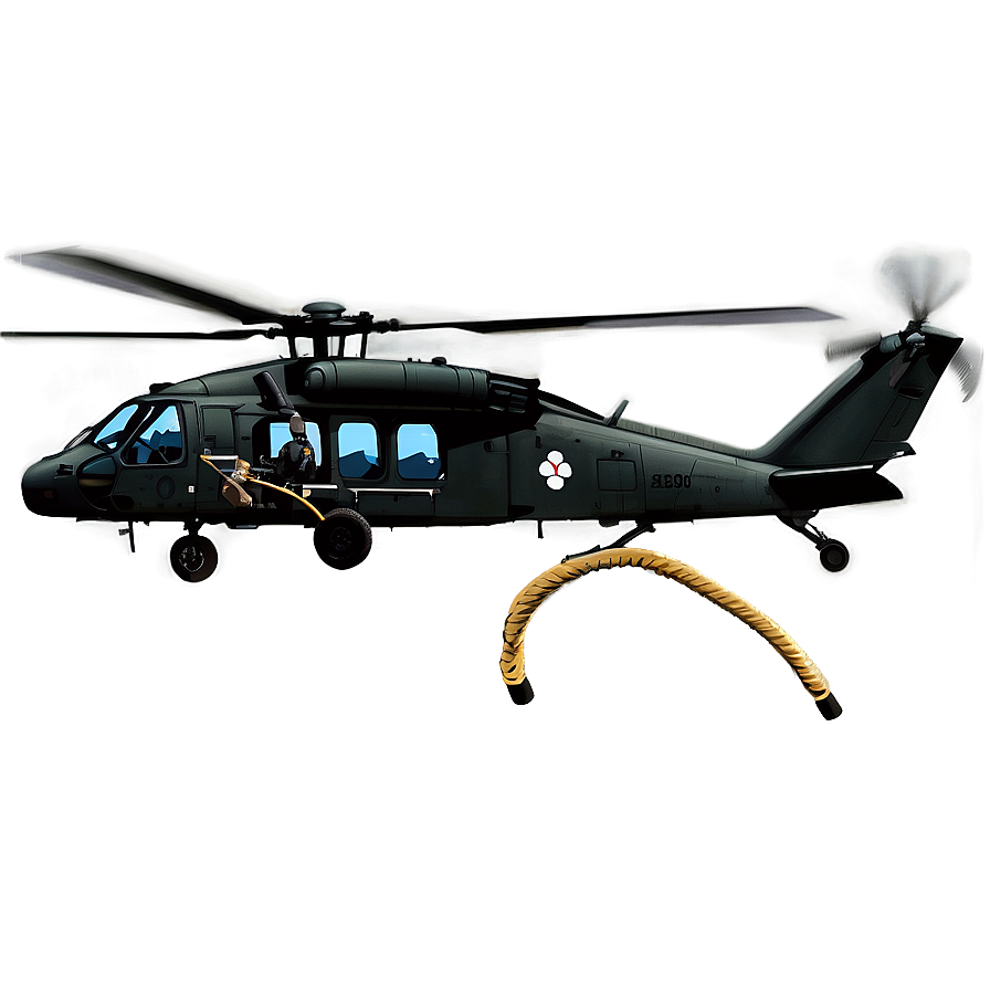 Black Hawk Helicopter Fast Rope Png 06252024