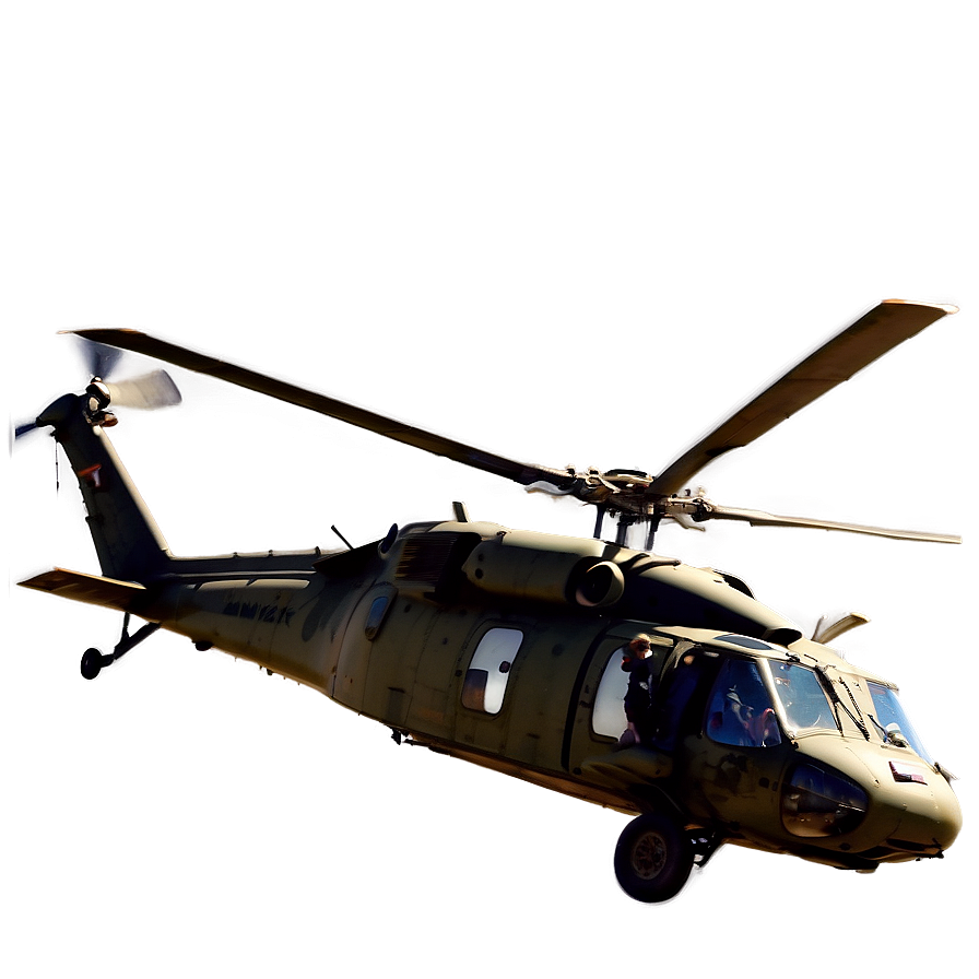 Black Hawk Helicopter In Desert Png Hry