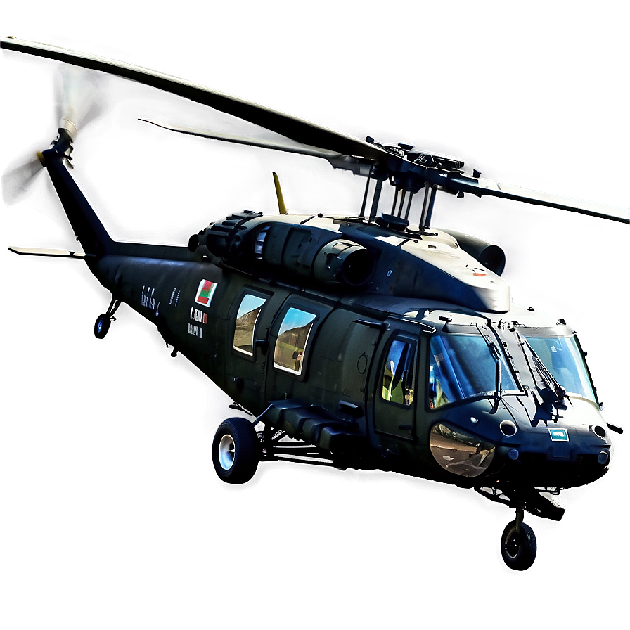 Black Hawk Helicopter In Mountains Png 11