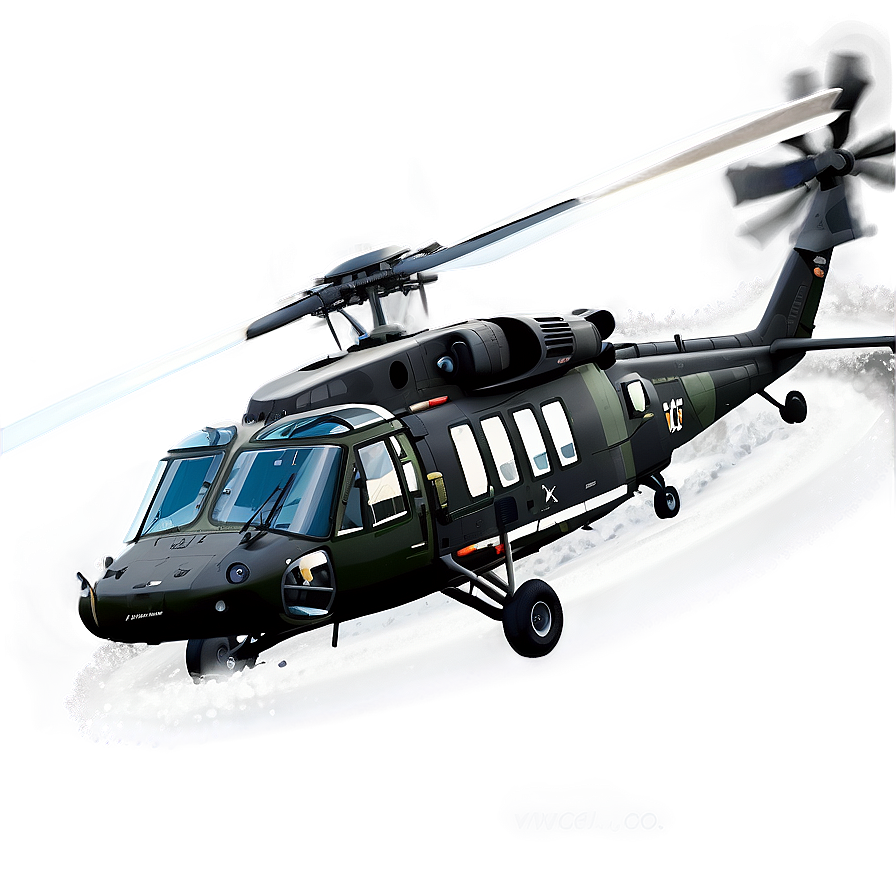 Black Hawk Helicopter In Snow Png Ggc65