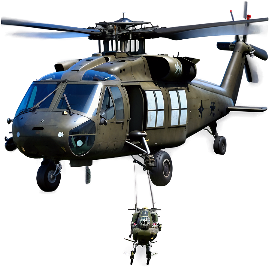 Black Hawk Helicopter With Decals Png Nml58