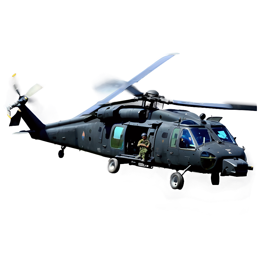 Black Hawk Helicopter With Soldiers Png Qrj50