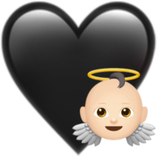 Black Heart Angel Emoji Overlay