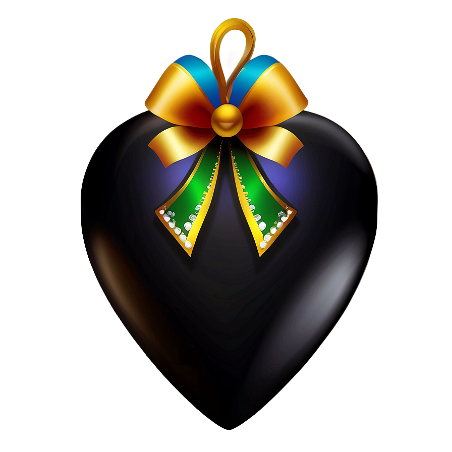 Black Heart Decoration Png 06272024