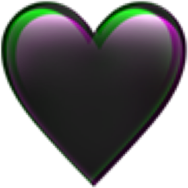 Black Heart Emoji Shiny Texture