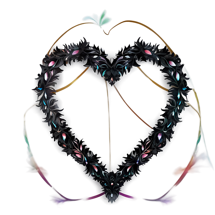 Black Heart Garland Png 82