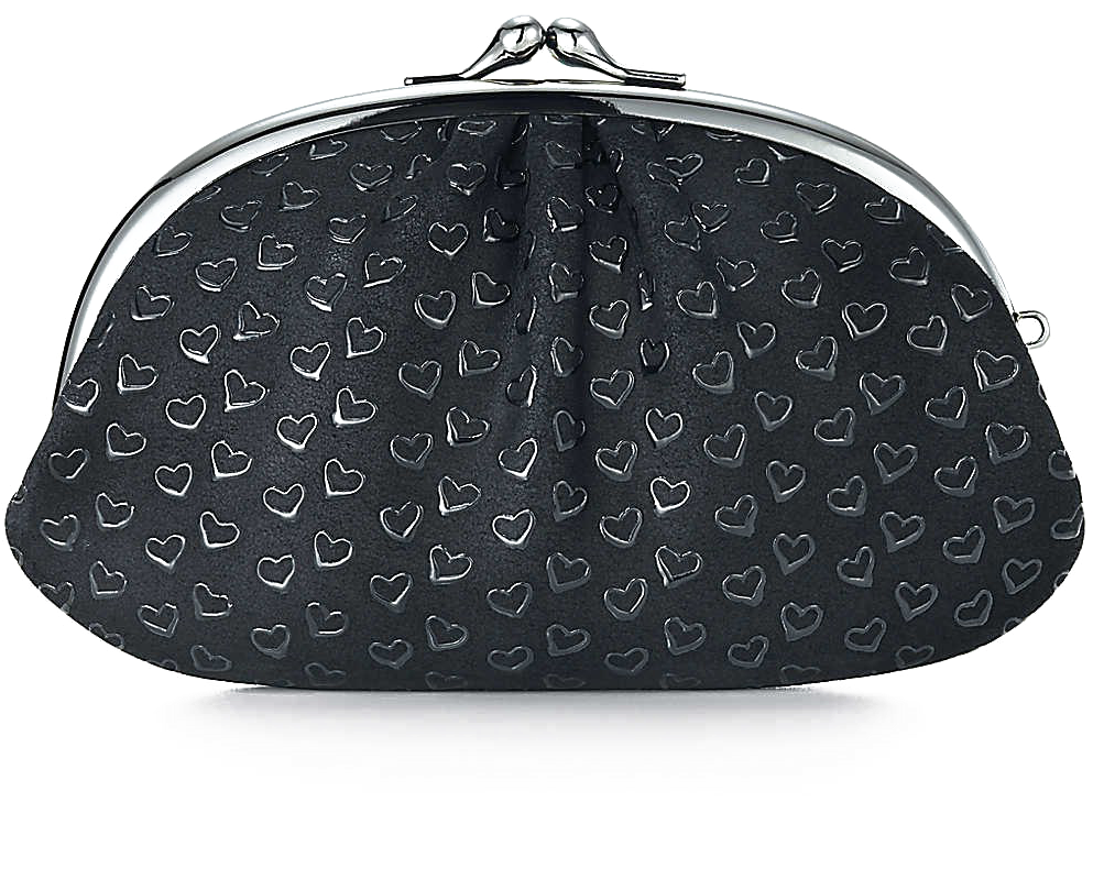 Black Heart Pattern Clasp Purse