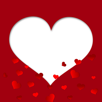 Black Heart Red Background