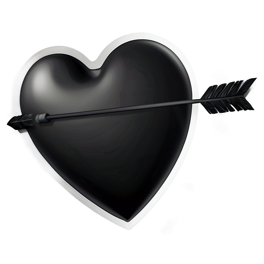 Black Heart With Arrow Png 85