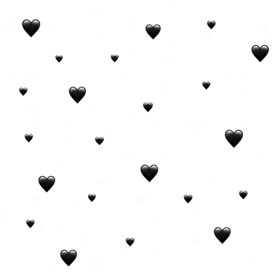 Black Heartsand White Spots Pattern