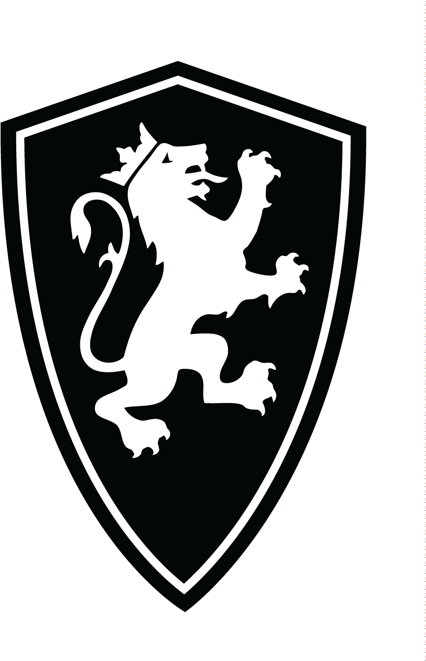 Black Heraldic Lion Shield