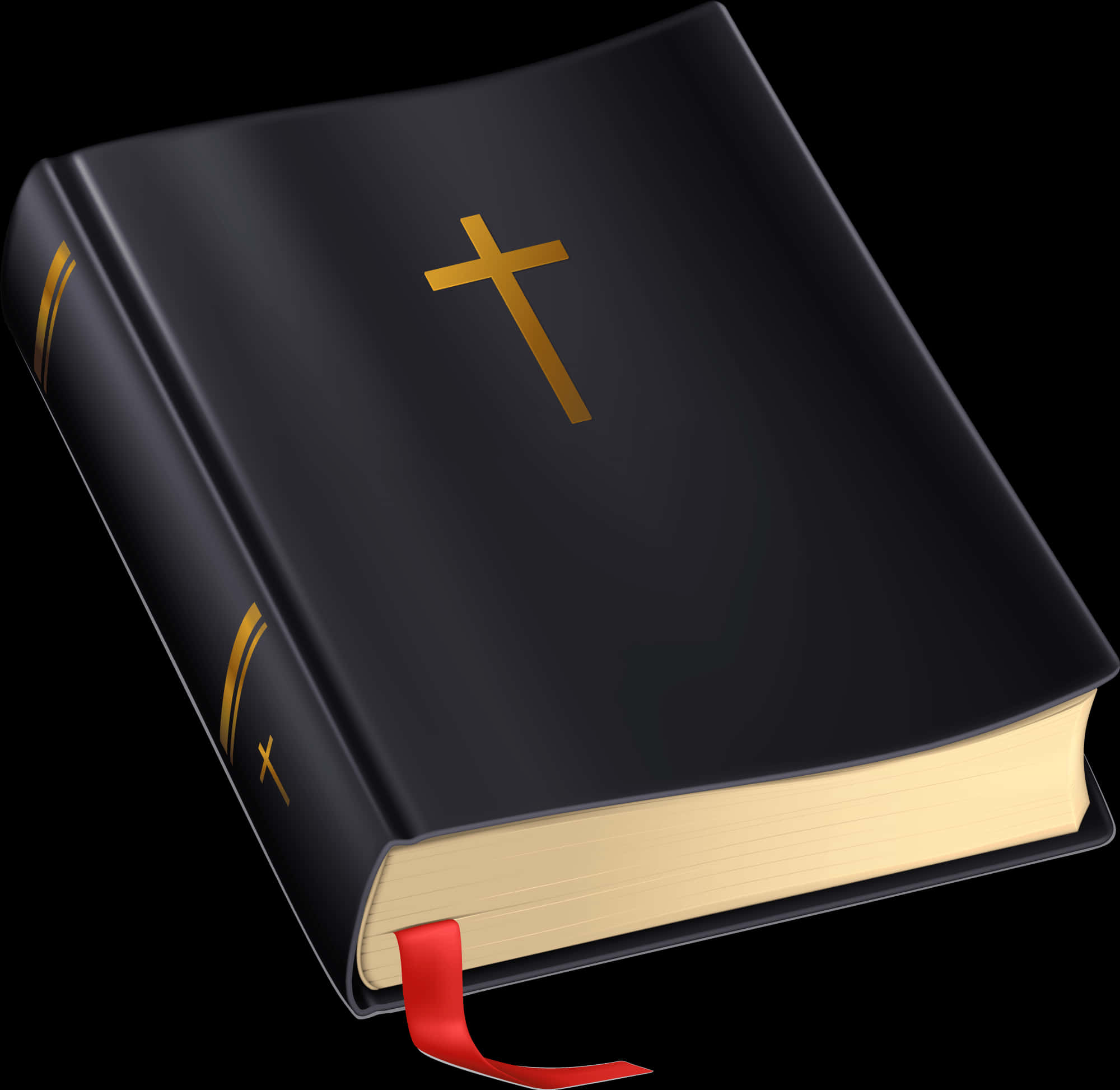 Black Holy Biblewith Golden Cross