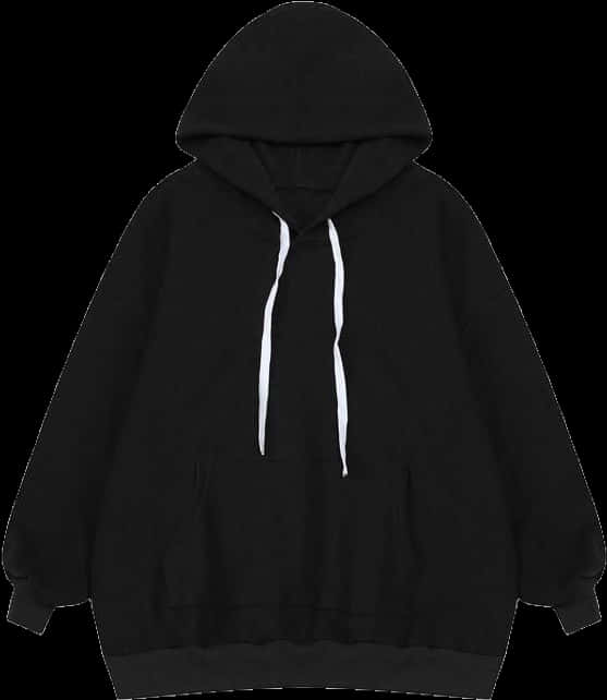 Black Hoodie Plain Casual Wear