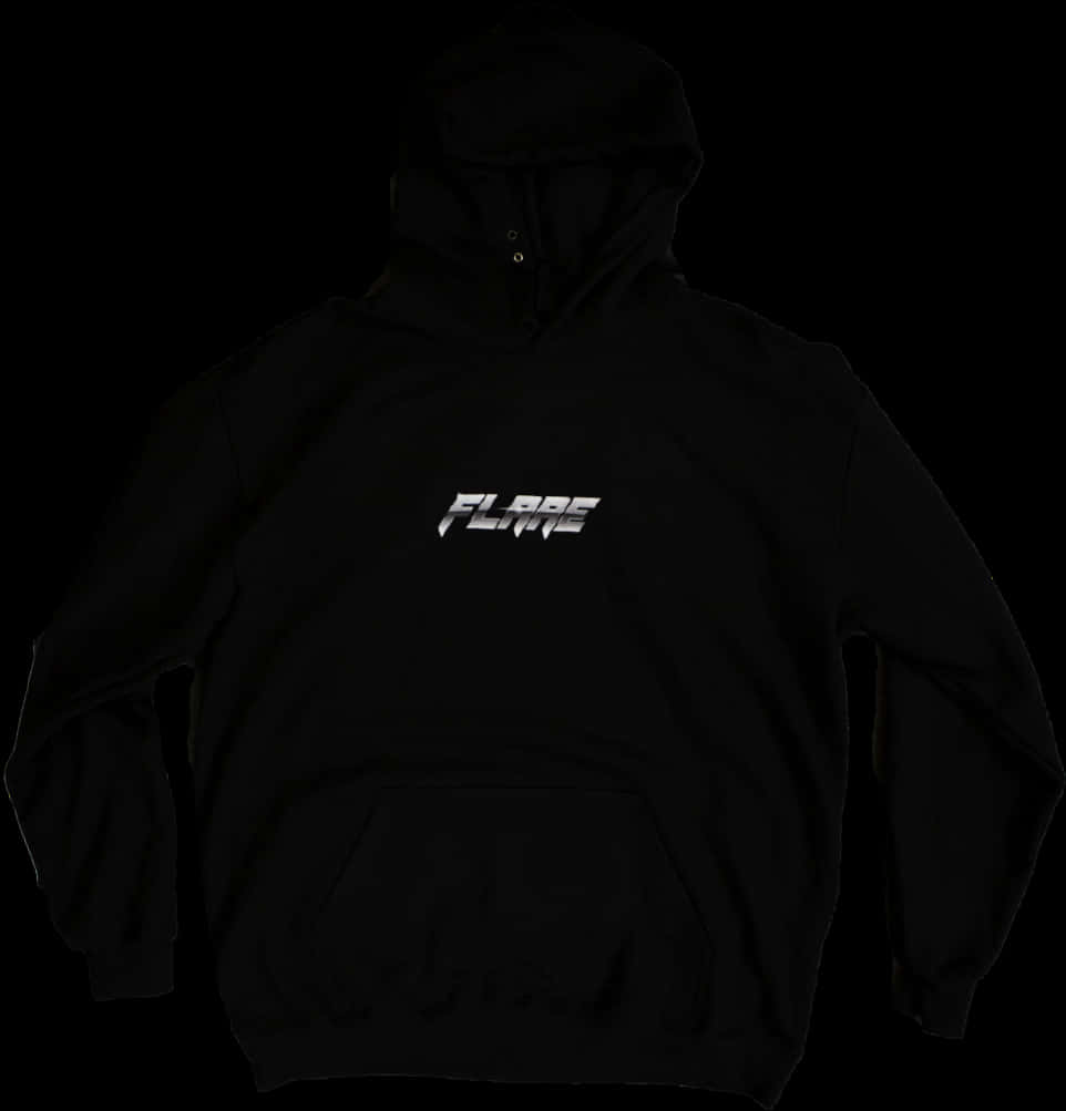 Black Hoodie White Logo Front View