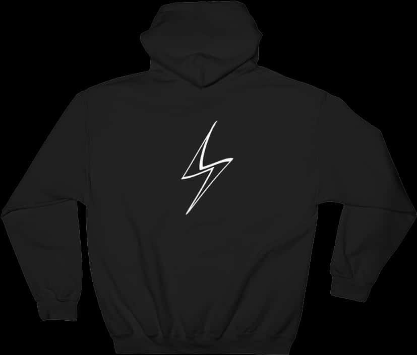 Black Hoodie With White Lightning Bolt