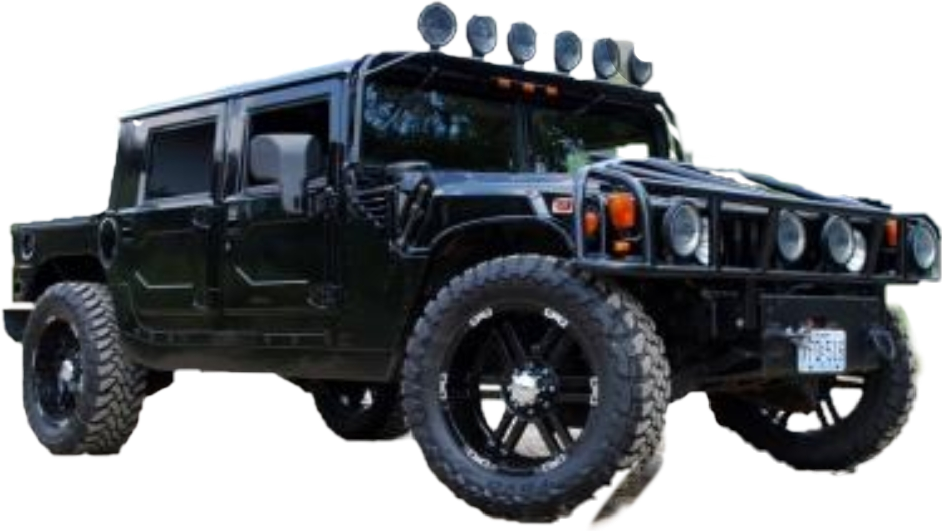 Black Hummer H1 Offroad Vehicle