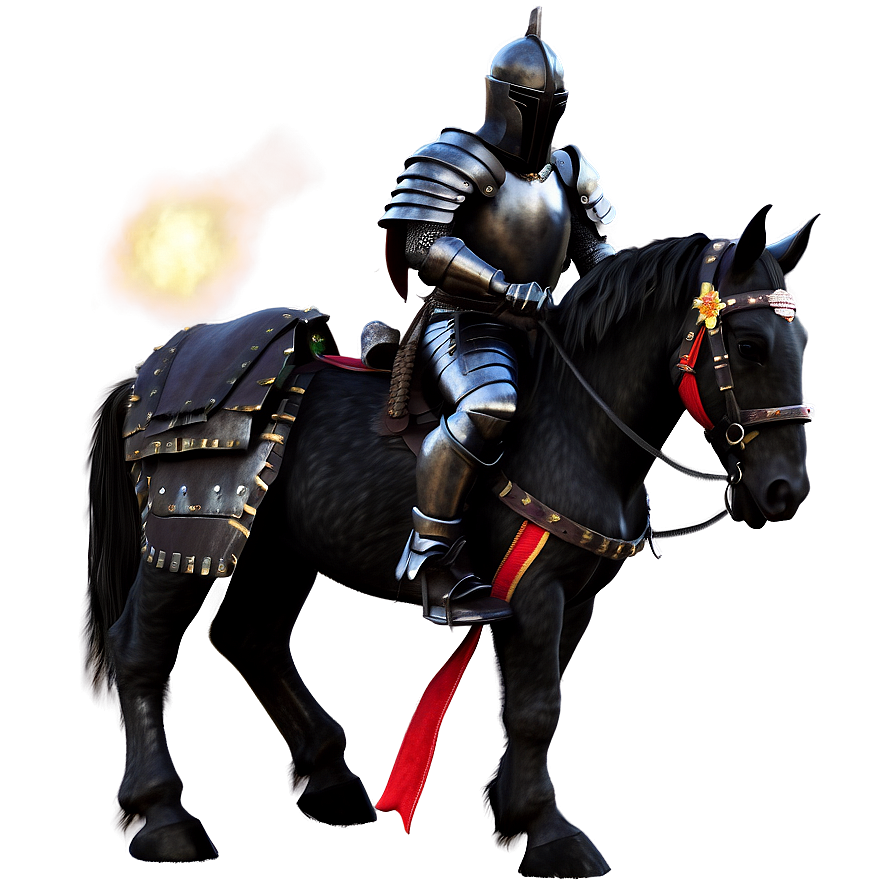 Black Knight On Horseback Png 84