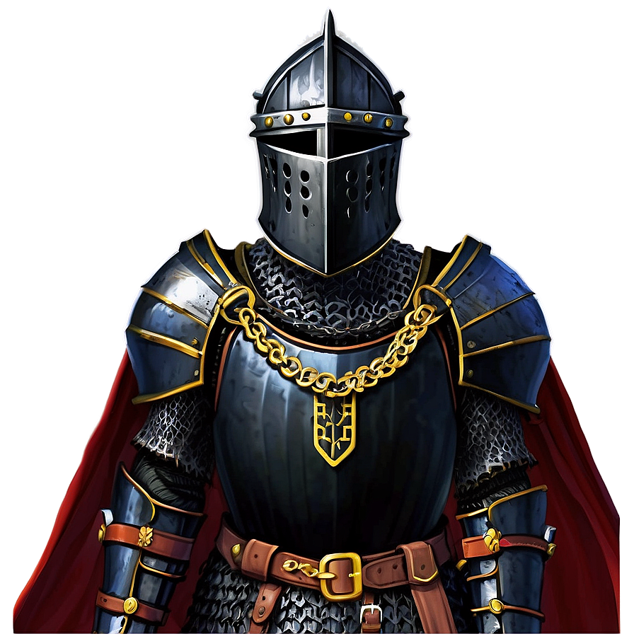 Black Knight With Chainmail Png 64