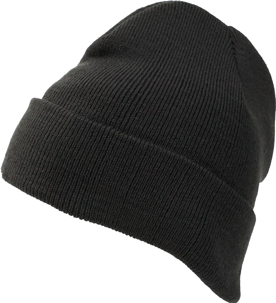 Black Knit Beanie Hat