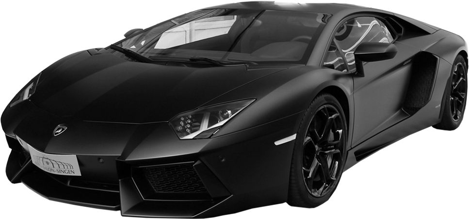 Black Lamborghini Aventador Side View