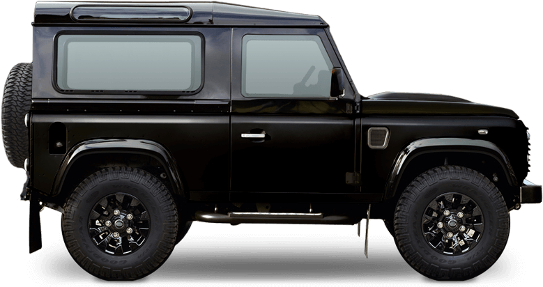 Black Land Rover Defender Side View