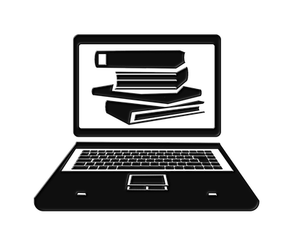 Black Laptop Books Concept Art