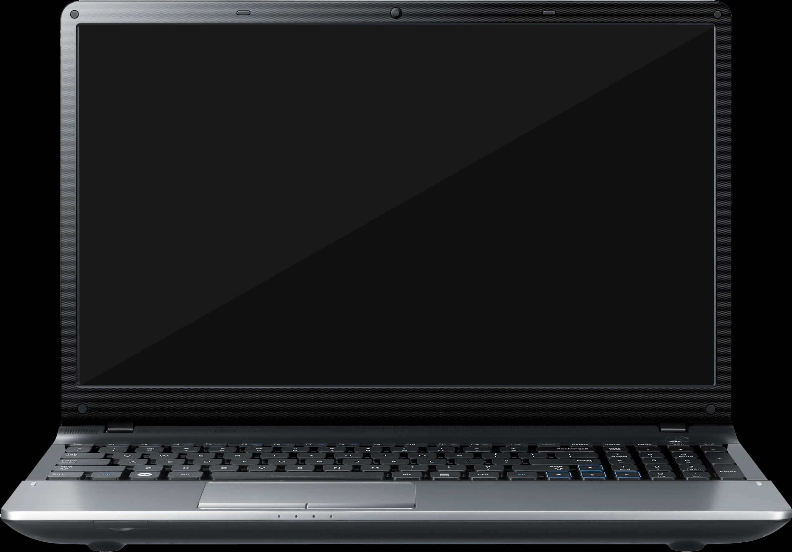 Black Laptop Front View