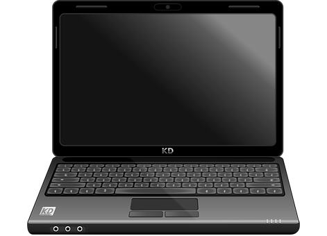 Black Laptop Vector Illustration