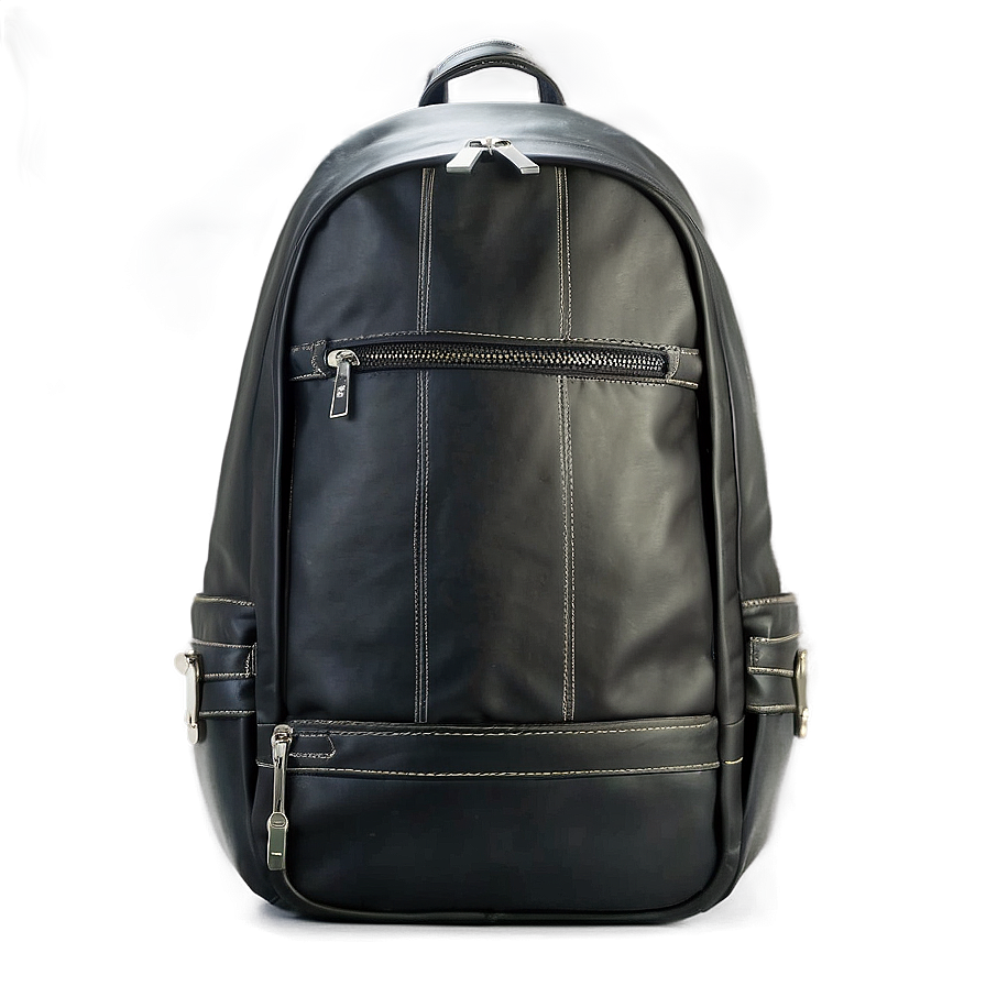 Black Leather Backpack Png 06252024