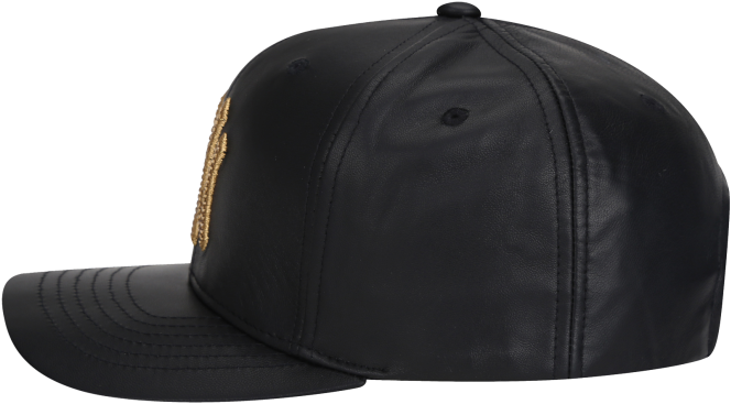 Black Leather Baseball Cap