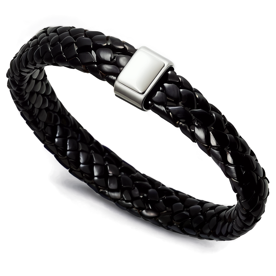 Black Leather Bracelet Png Jyp