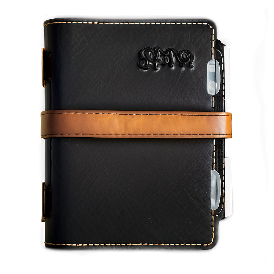 Black Leather Diary Png Nxq