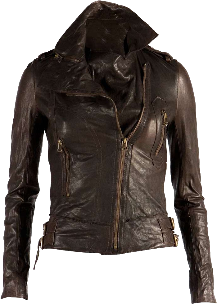 Black Leather Jacket Product Photo