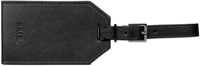 Black Leather Luggage Tag