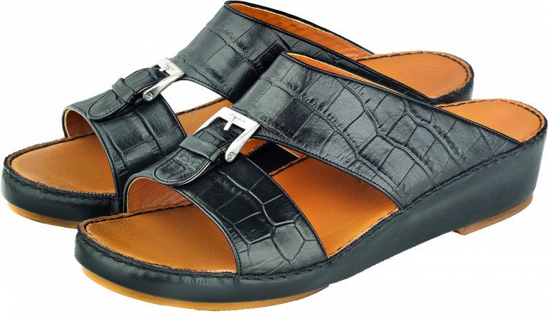 Black Leather Mens Sandals