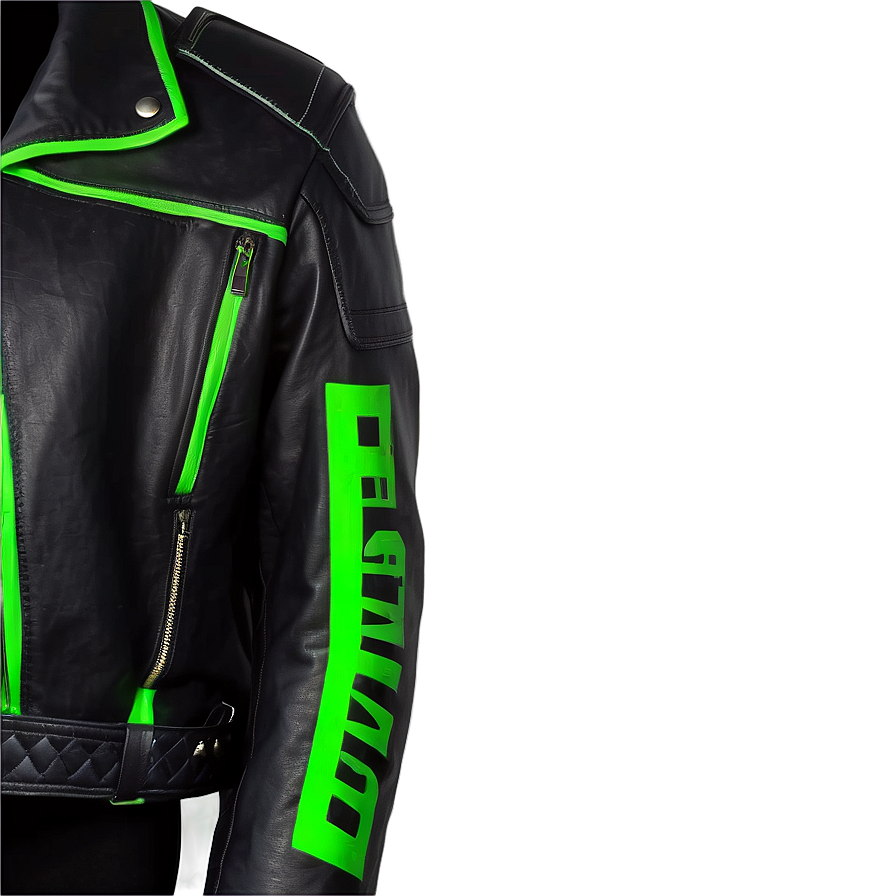 Black Leather Motorcycle Jacket Png Ghm24