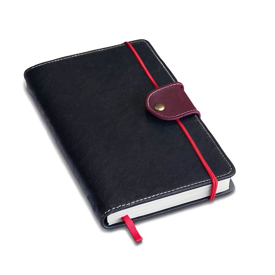 Black Leather Notebook Png Wsq