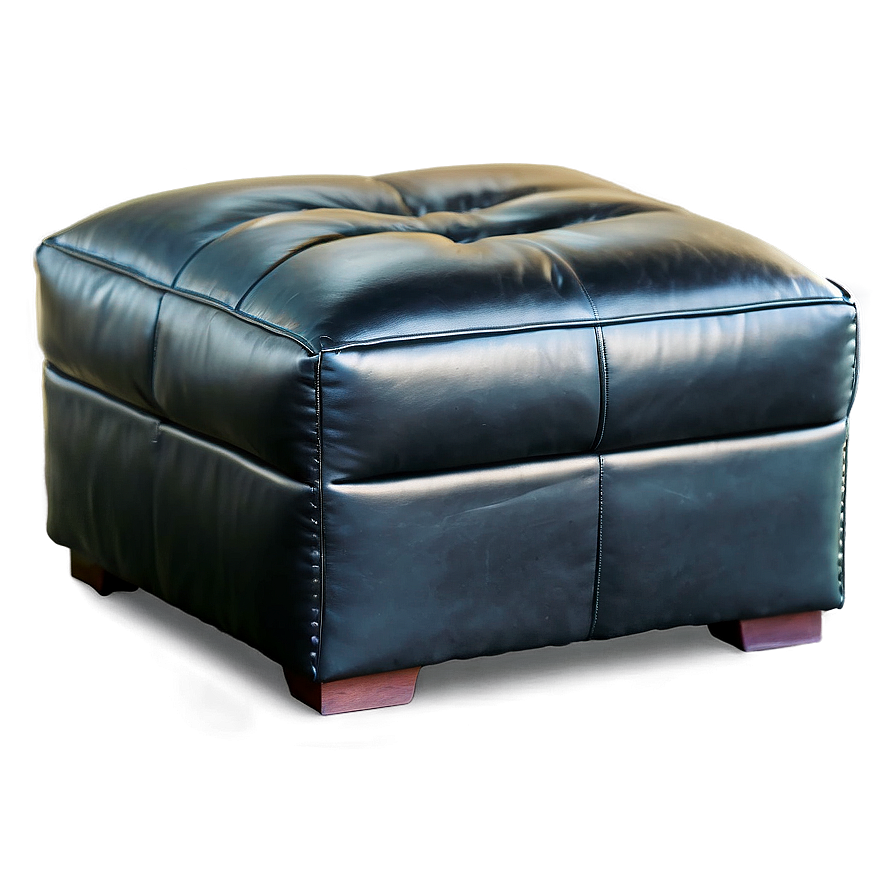 Black Leather Ottoman Png Roj