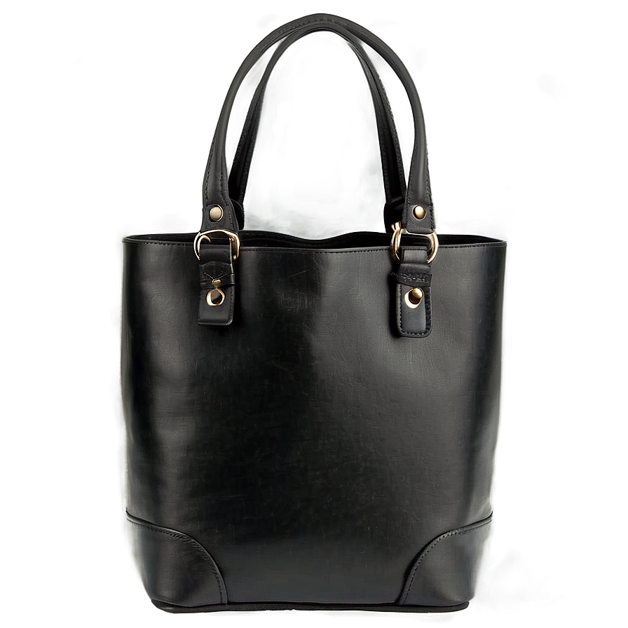 Black Leather Tote Bag Png Anu83