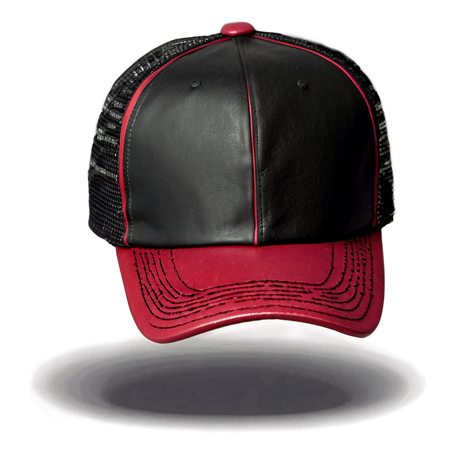 Black Leather Trucker Hat Png Bqv66