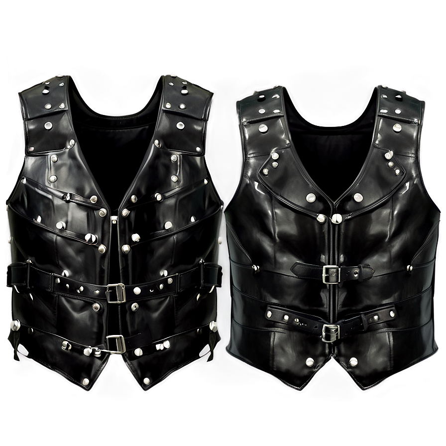 Black Leather Vest Png 32