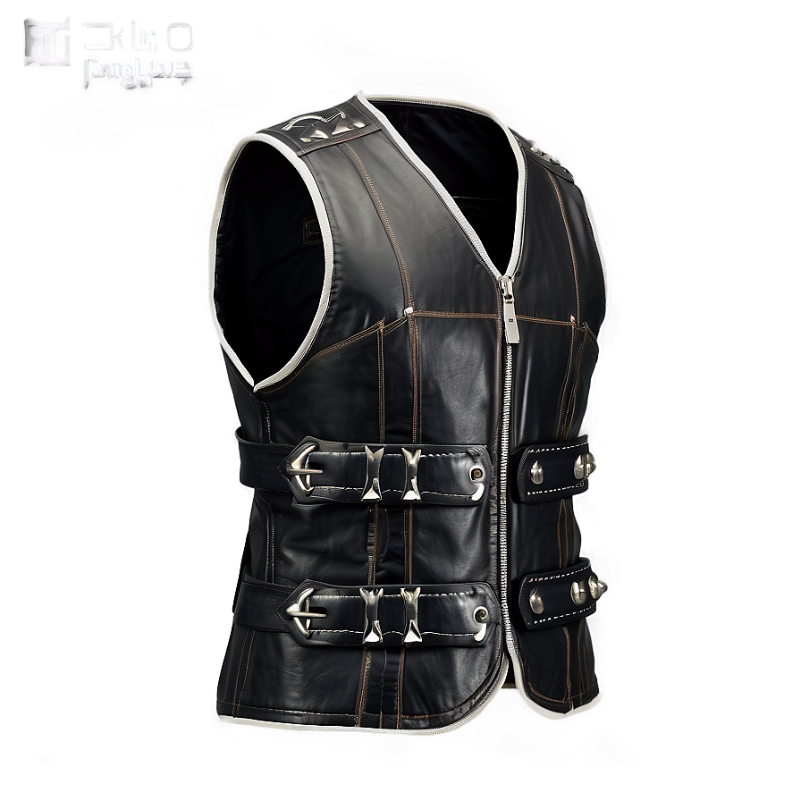 Black Leather Vest Png Okt