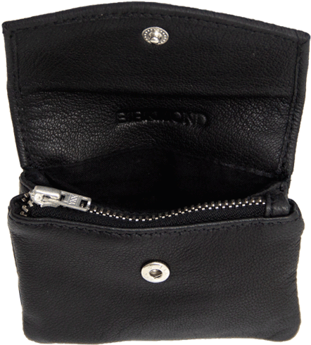 Black Leather Wallet Open