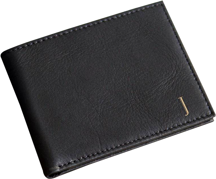 Black Leather Wallet Product Photo