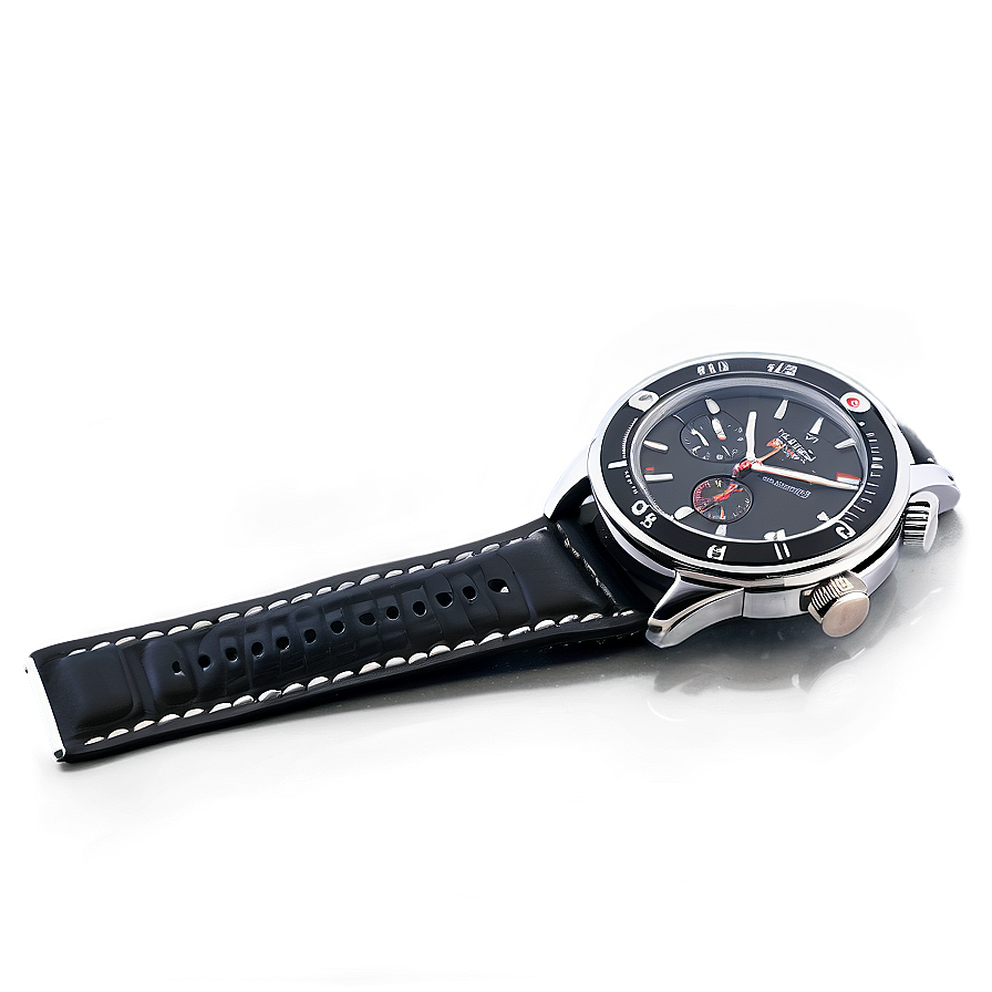 Black Leather Watch Strap Png Abf