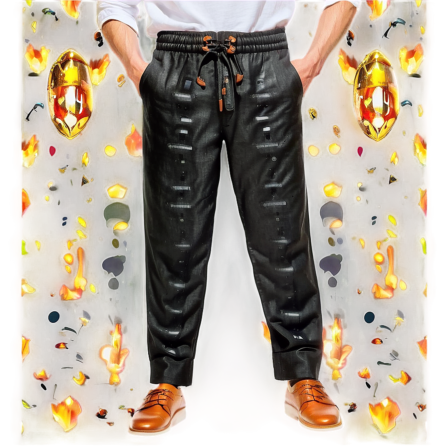 Black Linen Pants Png Bpj