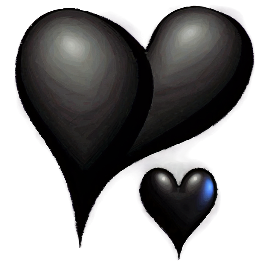 Black Love Heart Png 06272024