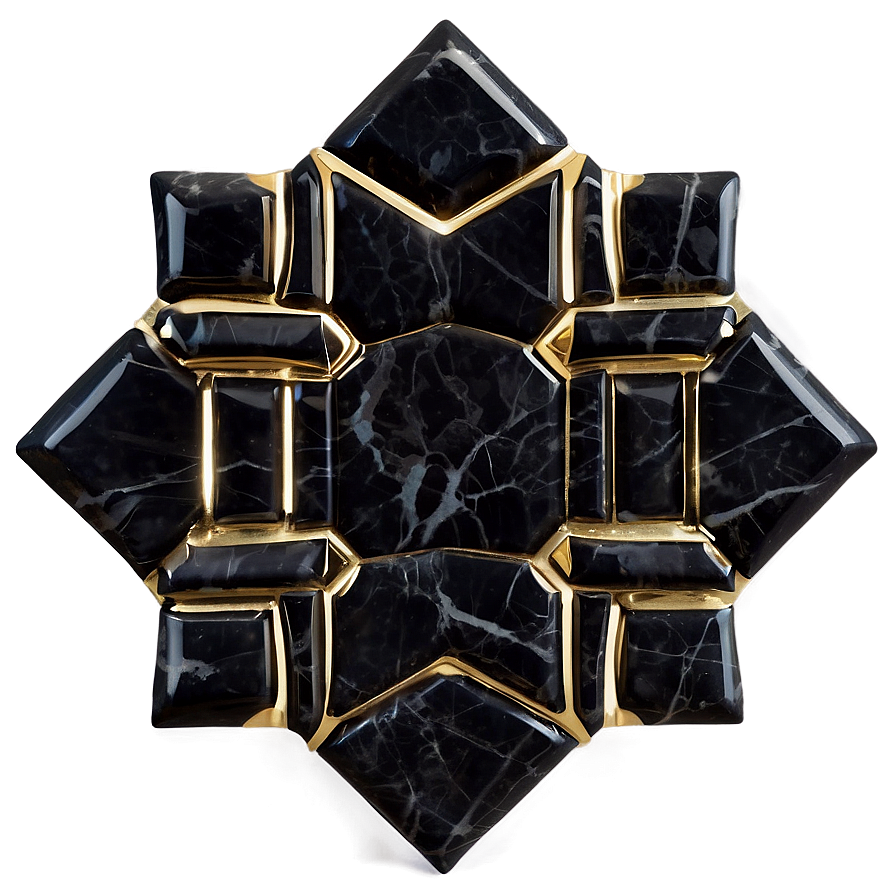 Black Marble Geometric Pattern Png 06252024